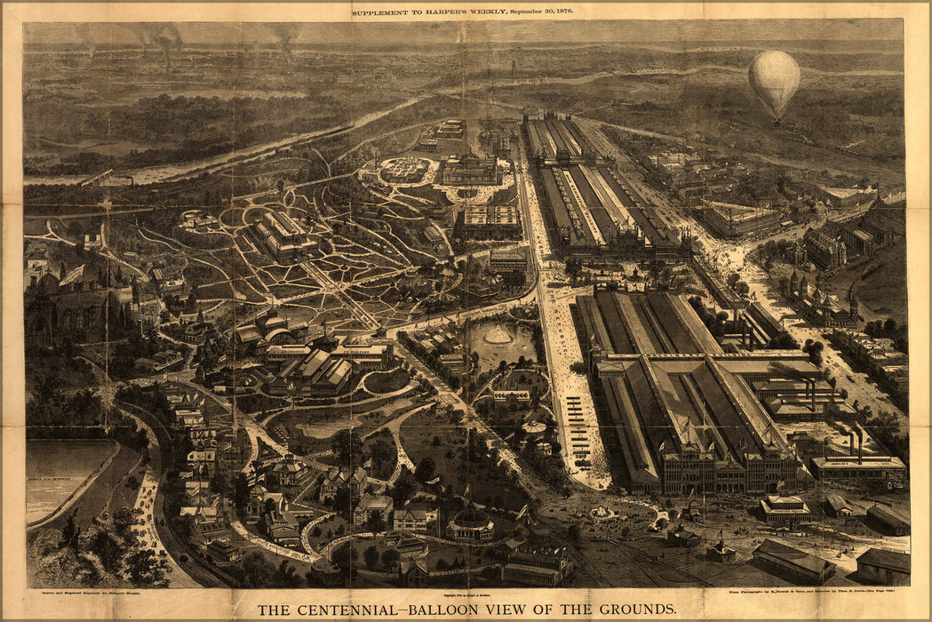 Poster, Many Sizes Available; Map Of Centennial Exhibition At Philadelphia, 1876