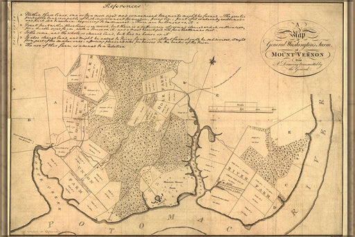 Poster, Many Sizes Available; Map Of Mount Vernon, Residence Of George Washington Made By Himself. C1801