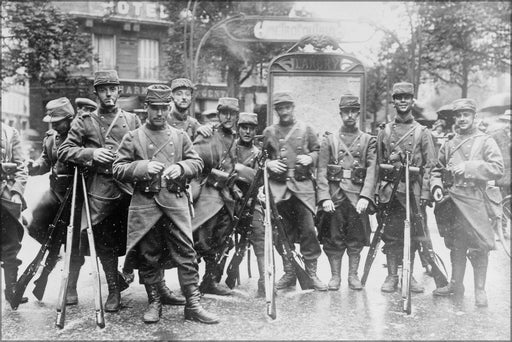 Poster, Many Sizes Available; French Soldiers Guarding Subway Entrance Paris, France 1914