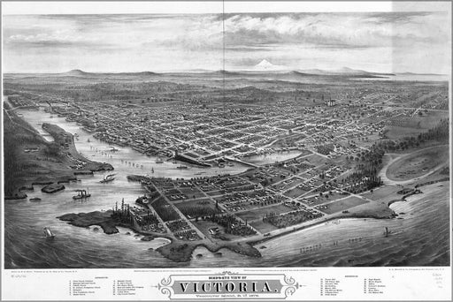 Poster, Many Sizes Available; Map Of Victoria, Vancouver Island Canada 1878