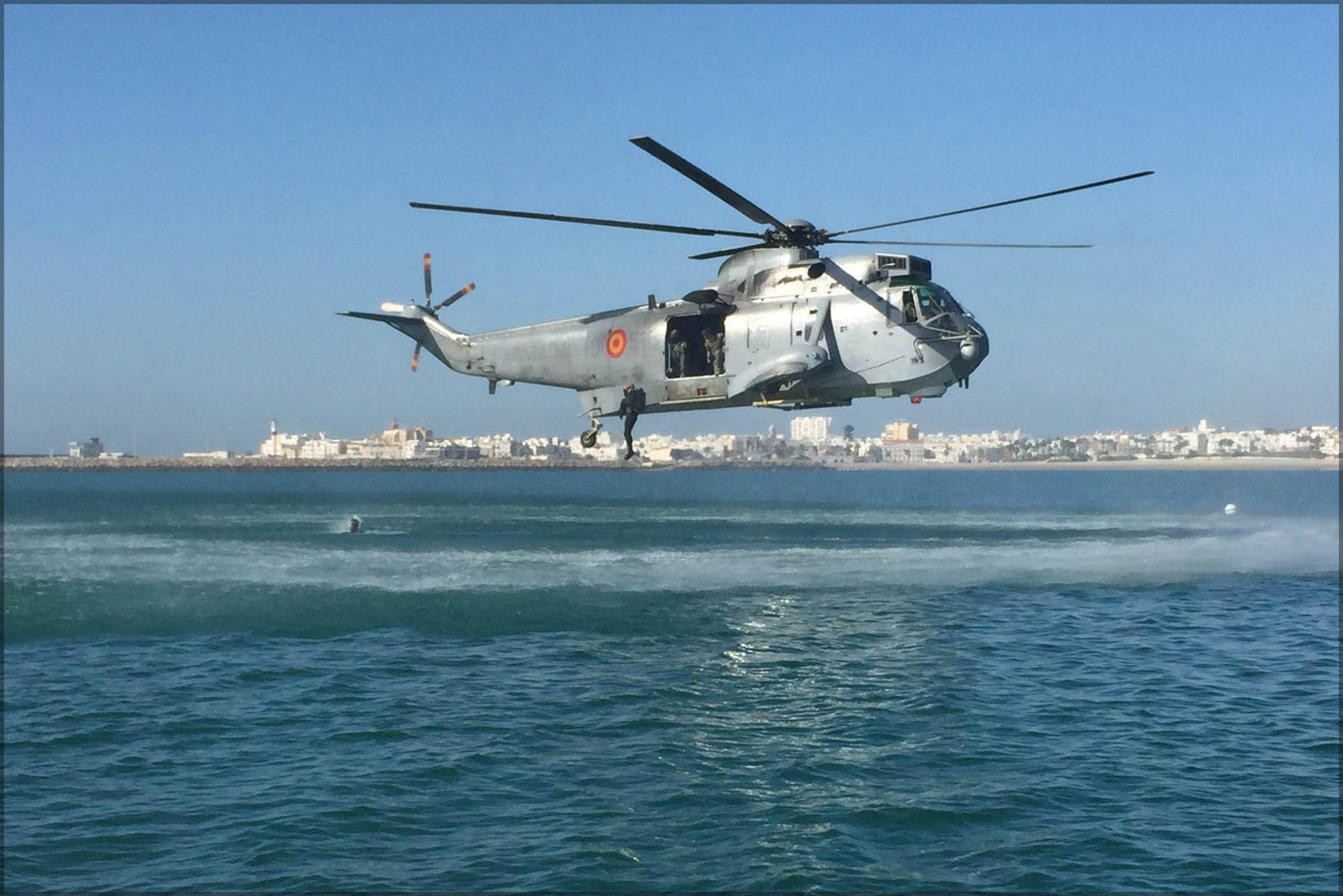 Poster, Many Sizes Available; Spanish Navy Sikorsky Sh-3D Sea King Helicopter Into Cadiz Bay