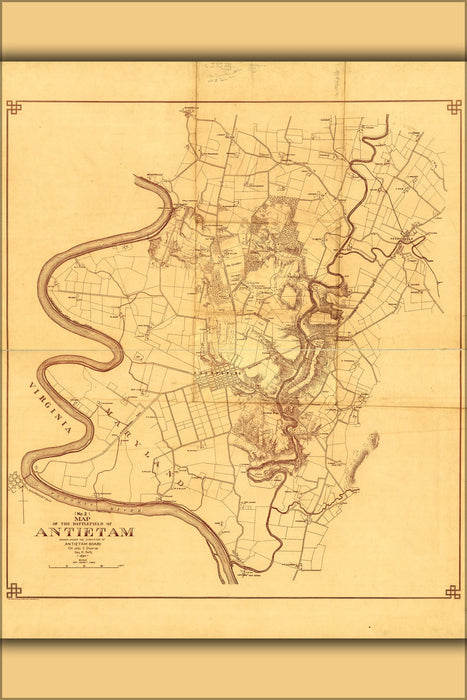 Poster, Many Sizes Available; Civil War Map Of The Battle Field Of Antietam