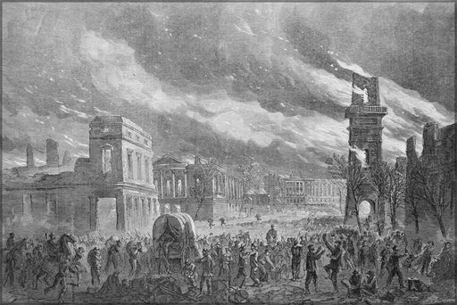 Poster, Many Sizes Available; Burning Of Columbia, South Carolina, February 17, 1865, By General Sherman&#39;S Troops. Harpers Weekly