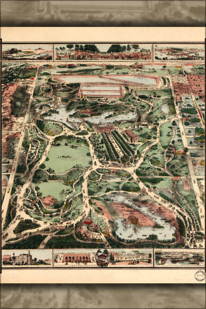 Poster, Many Sizes Available; Map Of Central Park, New York 1860