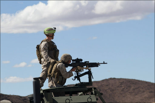 Poster, Many Sizes Available; 3 6 Motor Transport Marines Conduct Machine Gun Training 121012 M Bq183 002