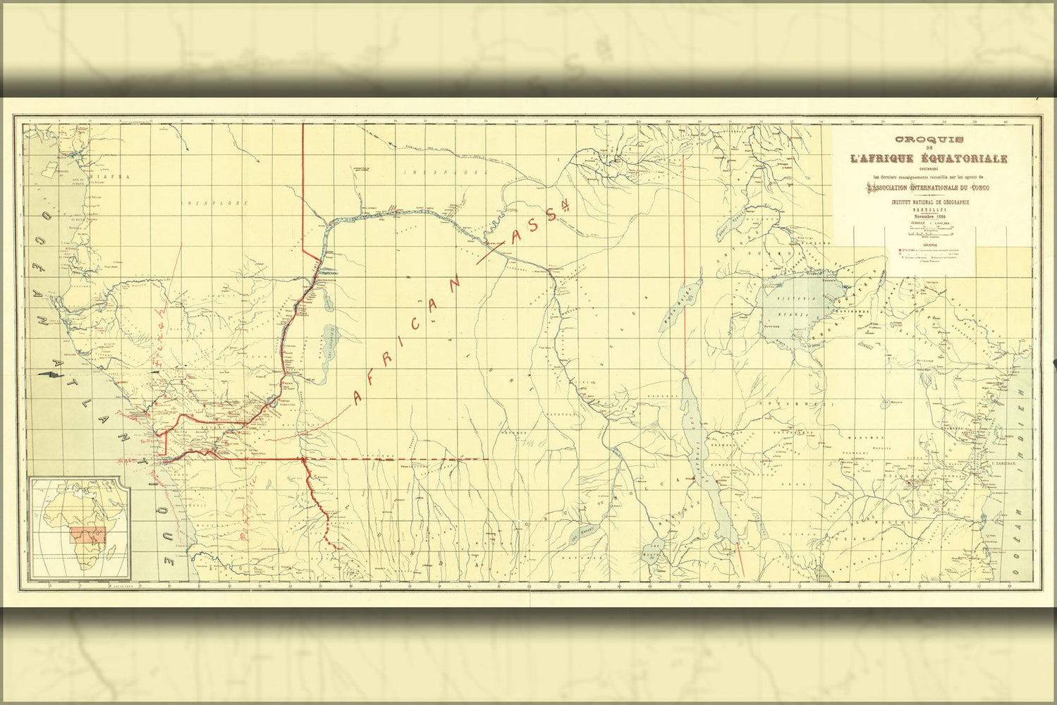 Poster, Many Sizes Available; Map Of Central Sahara Africa 1884 In French