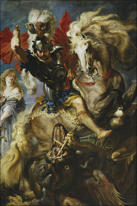 Poster, Many Sizes Available; St George Fighting The Dragon By Peter Paul Rubens