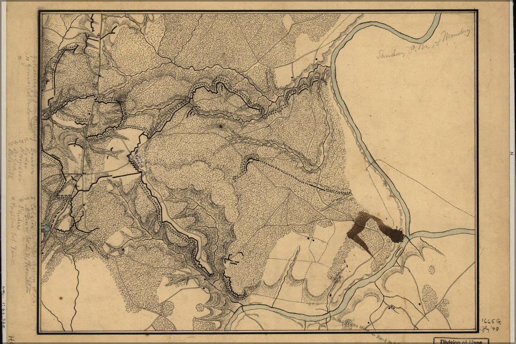 Poster, Many Sizes Available; Map Of Chancellorsville Battle Field May 3-4 1863