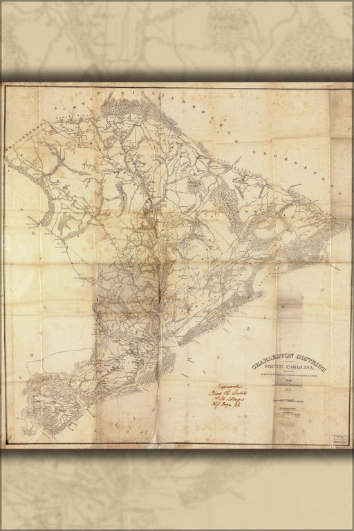 Poster, Many Sizes Available; Map Of Charleston District, South Carolina 1825