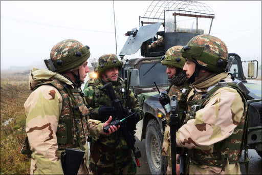 Poster, Many Sizes Available; Albanian Soldiers Discuss Their Mission, Albania