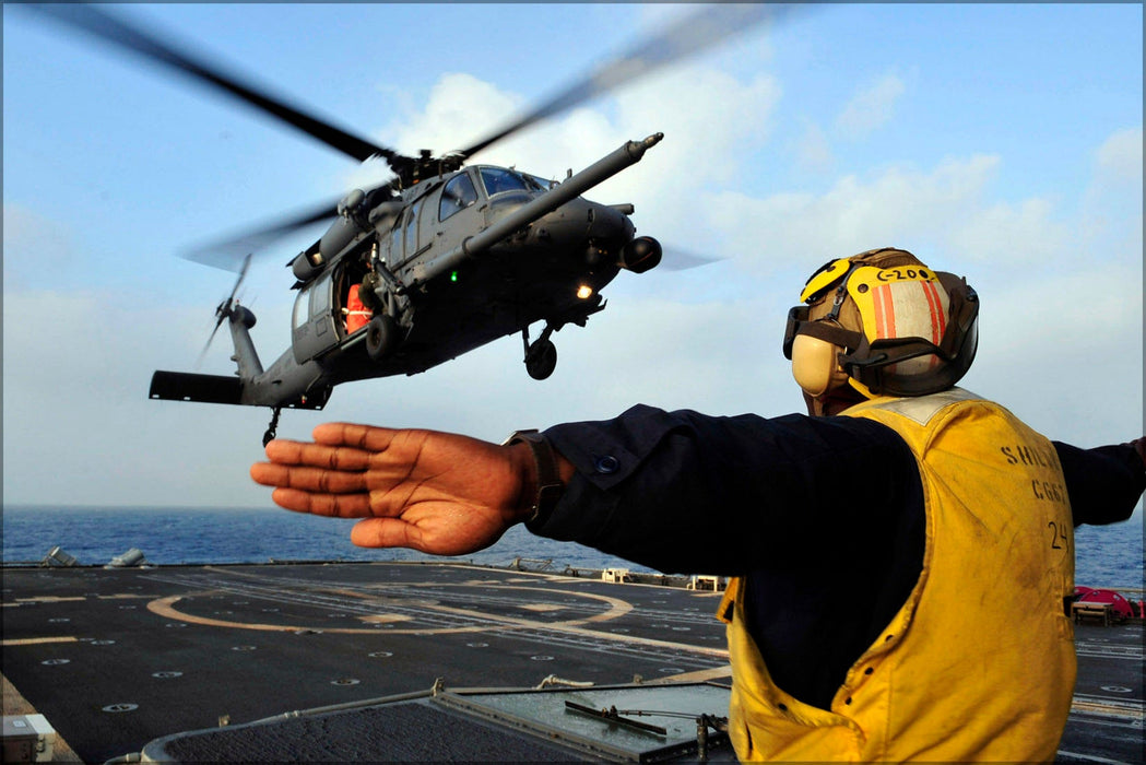 Poster, Many Sizes Available; Hh-60G Pave Hawk Helicopter Uss Shiloh (Cg-67)