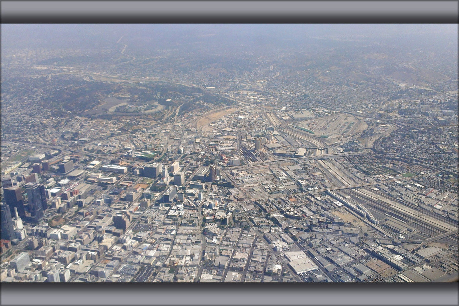 Poster, Many Sizes Available; Los Angeles Civic Center And Union Station Aerial View From South August 2014  #031215