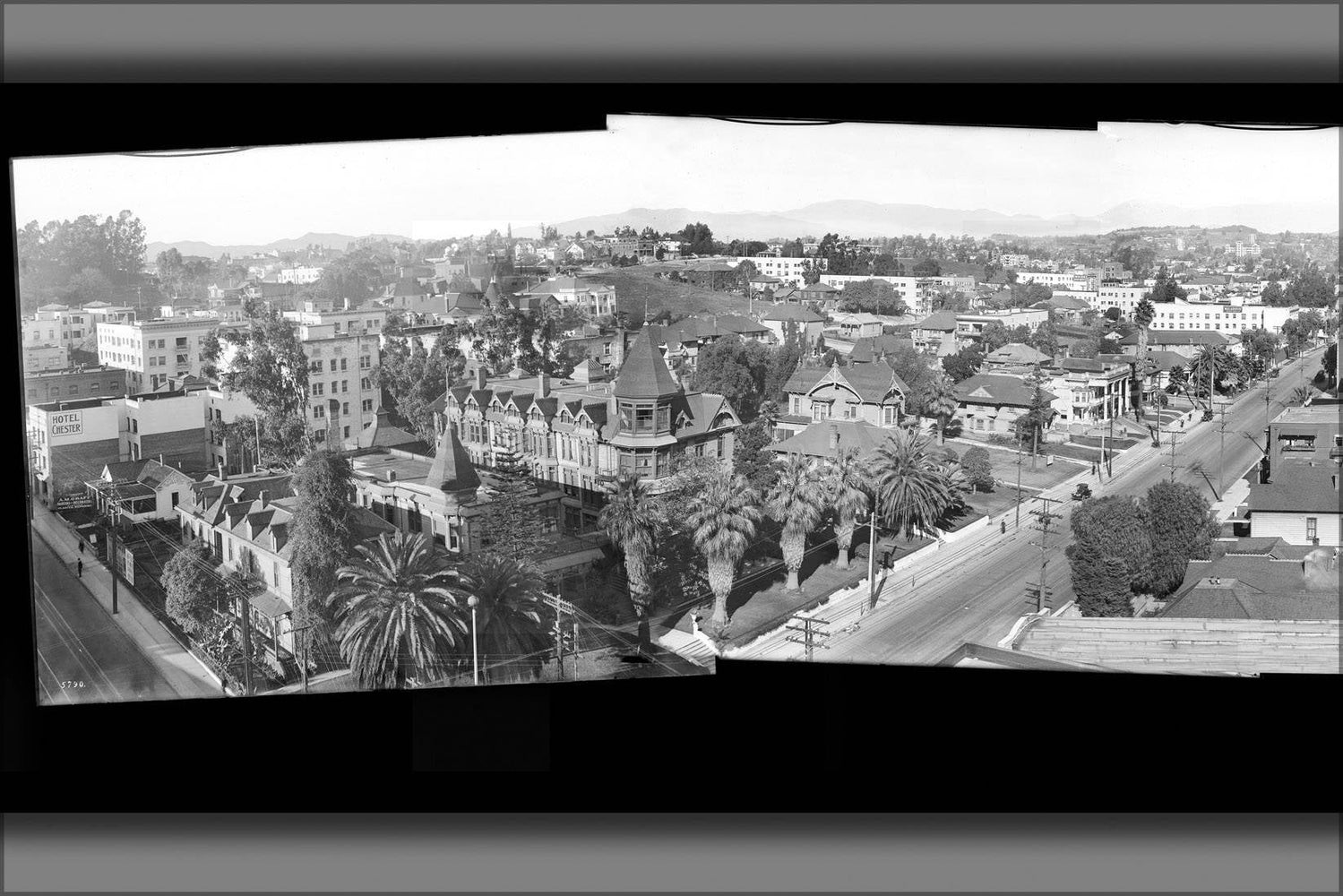 Poster, Many Sizes Available; Panoramic View Of Los Angeles, Showing Sixth Street, Figueroa Street, Flower Street, East Side Of Sixth Street