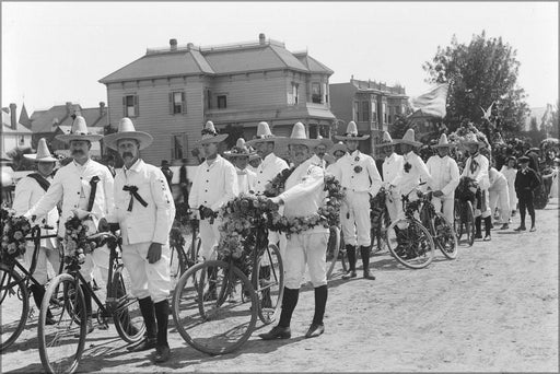 Poster, Many Sizes Available; Los Angeles Fiesta Wheelmen In Cycling Uniform, Ca.1910 (1455)  #031215