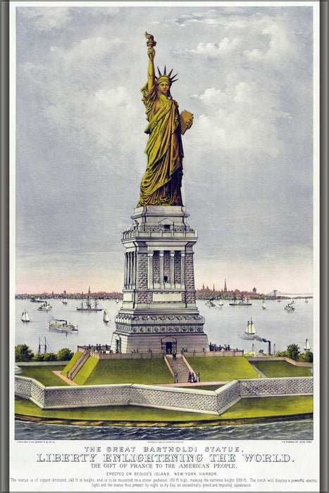 Poster, Many Sizes Available; Statue Of Liberty By Currier And Ives