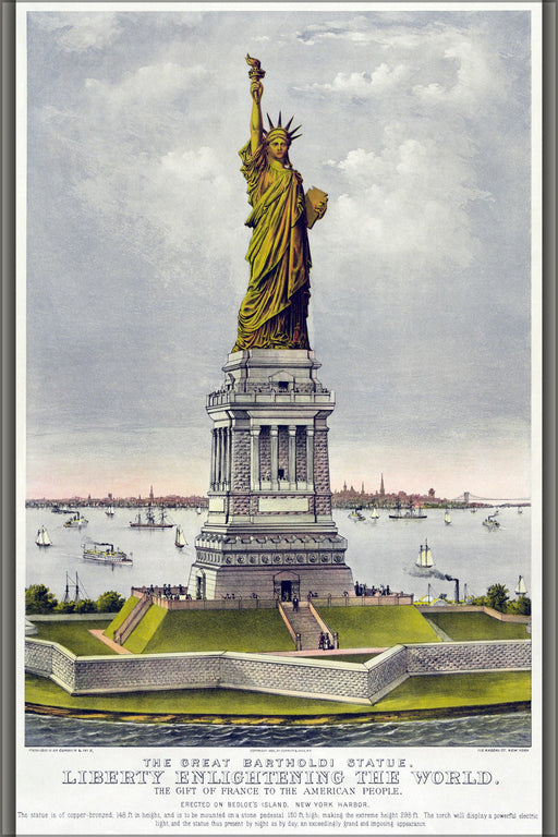 Poster, Many Sizes Available; Statue Of Liberty By Currier And Ives