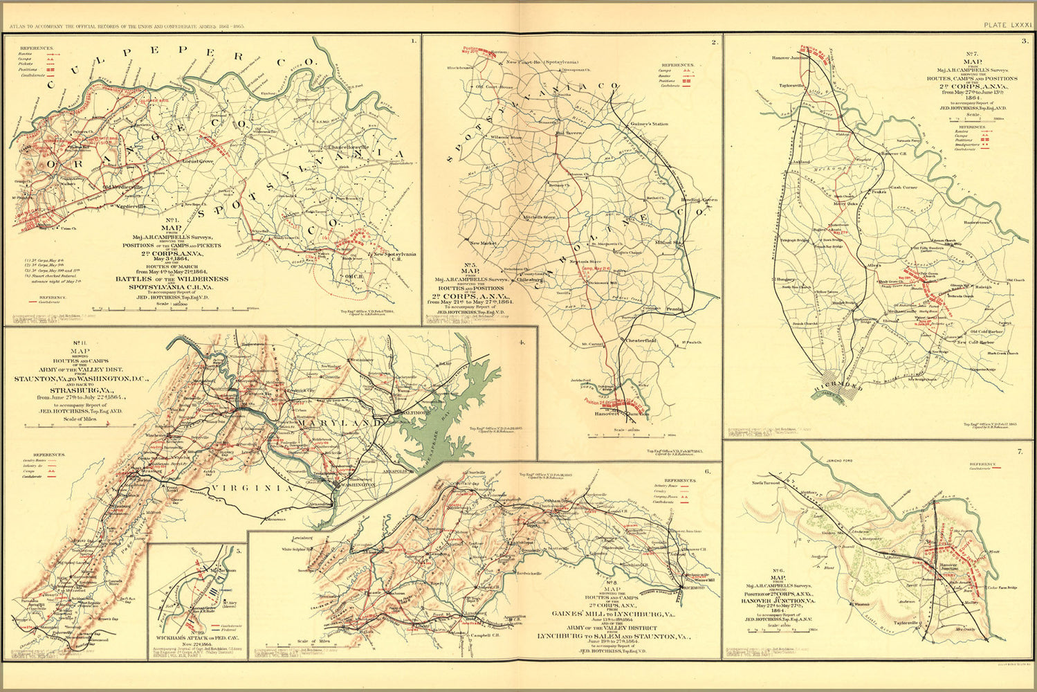 Poster, Many Sizes Available; Civil War Map Spotsylvania Court House Staunton To Washington Dc