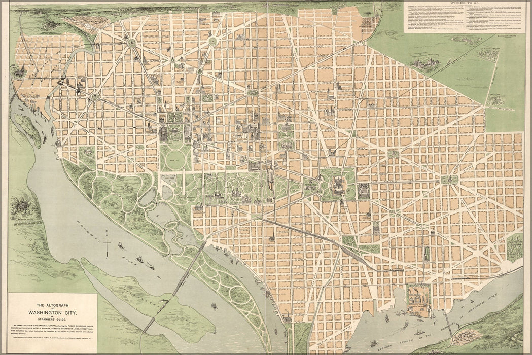 Poster, Many Sizes Available; Map Of Washington D.C. 1892