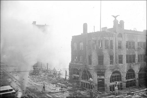 Poster, Many Sizes Available; Los Angeles Times Building, After The Bombing Disaster On October 1, 1910 (5728.1)  #031215