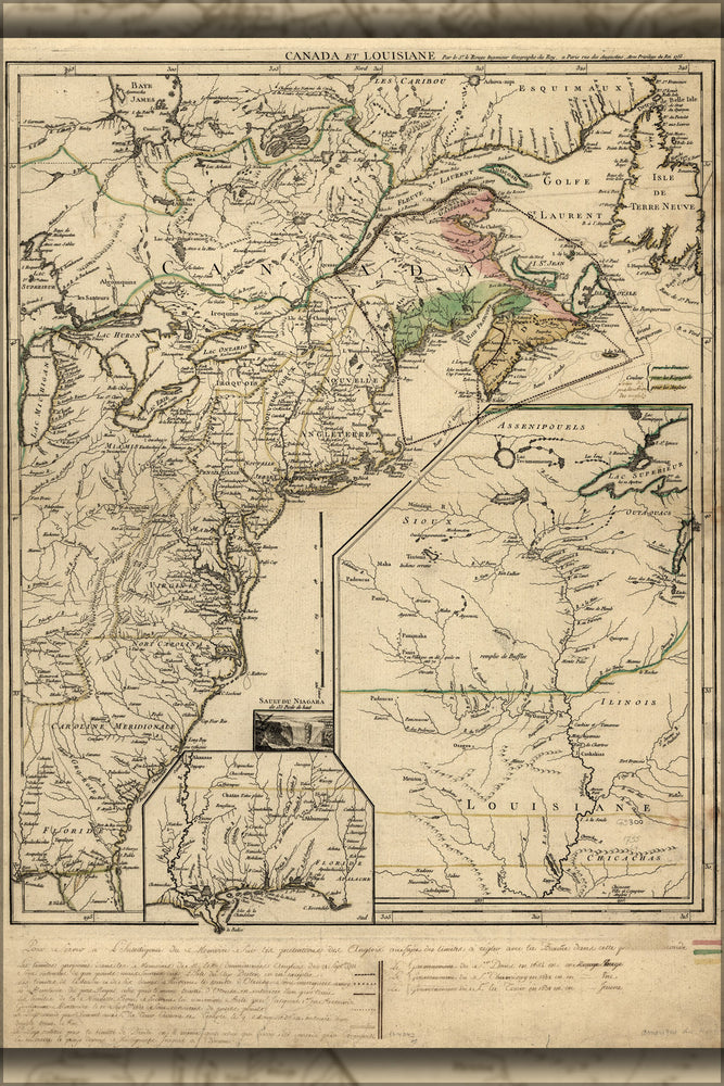 Poster, Many Sizes Available; Map Of New England & Canada 1755 P2