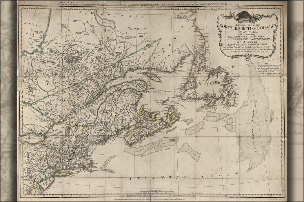 Poster, Many Sizes Available; Map Of New England Massachusetts Maine 1776
