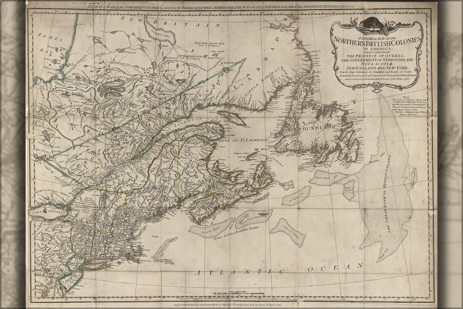 Poster, Many Sizes Available; Map Of New England Massachusetts Maine 1776