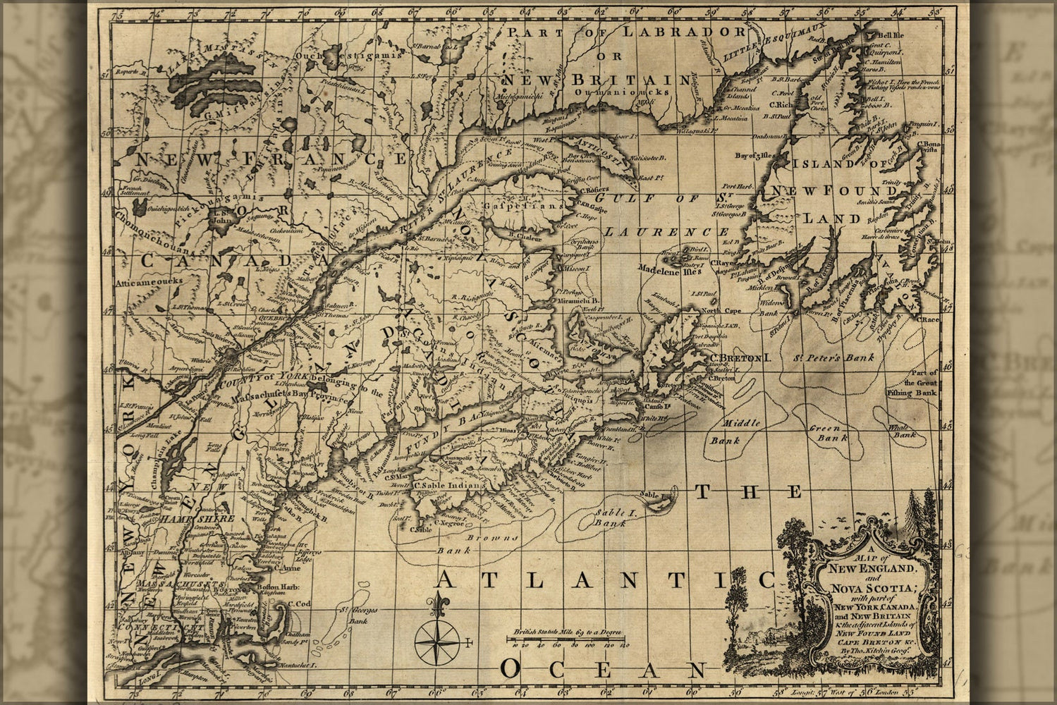 Poster, Many Sizes Available; Map Of New England, And Nova Scotia 1758