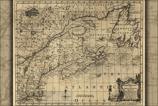 Poster, Many Sizes Available; Map Of New England, And Nova Scotia 1758