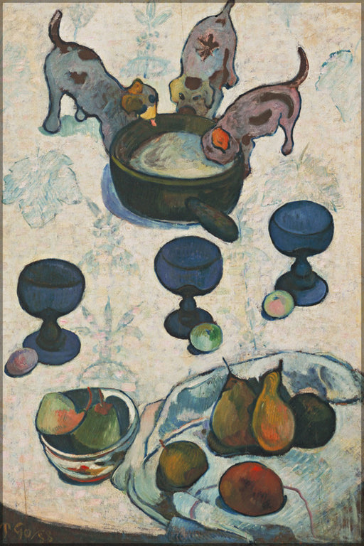 Poster, Many Sizes Available; Still Life With Three Puppies By Paul Gauguin