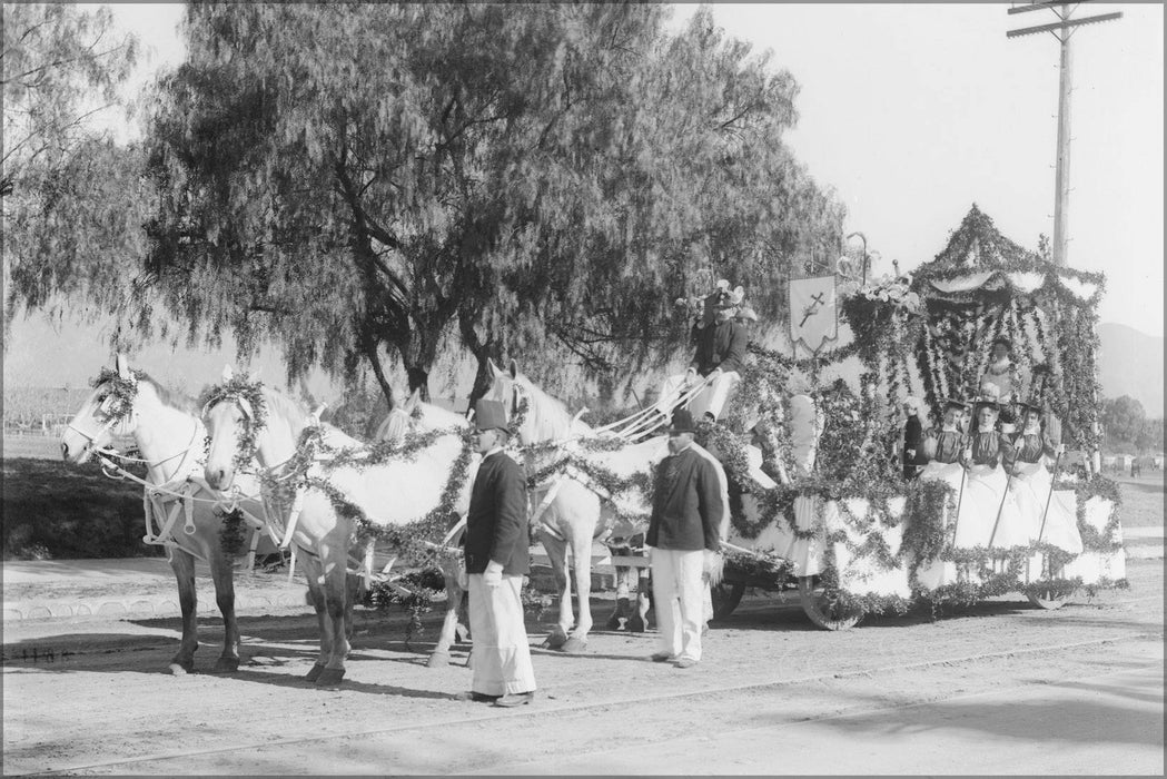 Poster, Many Sizes Available; Pasadena Episcopal Curch Ladies Float In The Pasadena Tournament Of Roses Parade, 1906 (1905 ) (Chs-1188) #031