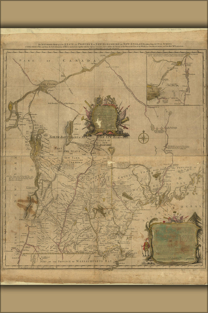 Poster, Many Sizes Available; Map Of New Hampshire In New England 1784