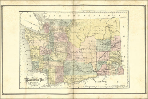 Poster, Many Sizes Available; Map Of Washington Territory State 1885