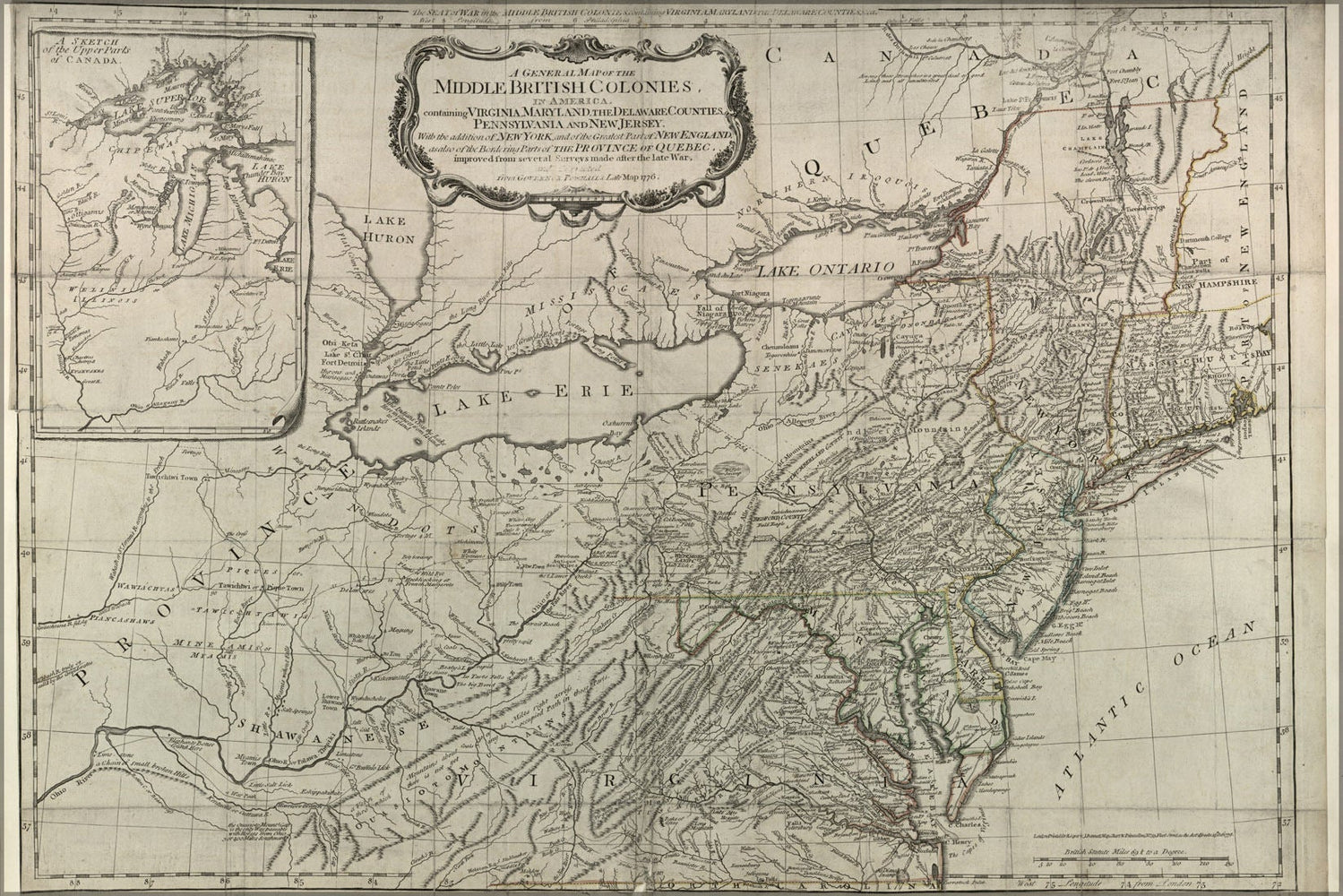 Poster, Many Sizes Available; Map Of New Jersey Maryland And Virginia 1776