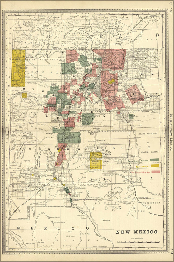 Poster, Many Sizes Available; Map Of New Mexico 1881