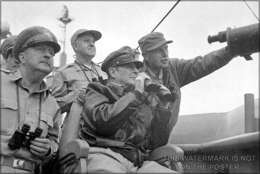 Poster, Many Sizes Available; General Douglas Macarthur, Korean War Incheon From The Uss Mt. Mckinley,