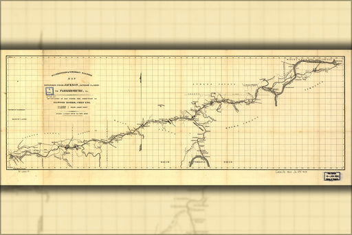 Poster, Many Sizes Available; Hillsborough & Cincinnati Railroad Map East 1853