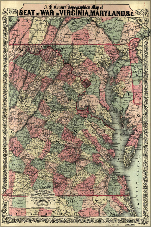 Poster, Many Sizes Available; Civil War Topographical Map Of Virginia, Maryland