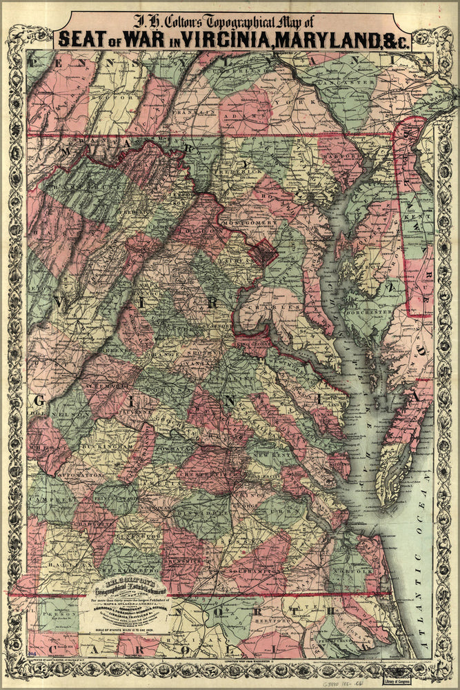 Poster, Many Sizes Available; Civil War Topographical Map Of Virginia, Maryland