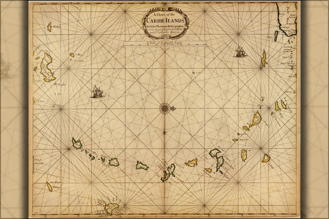 Poster, Many Sizes Available; Map Of West Indies 1680