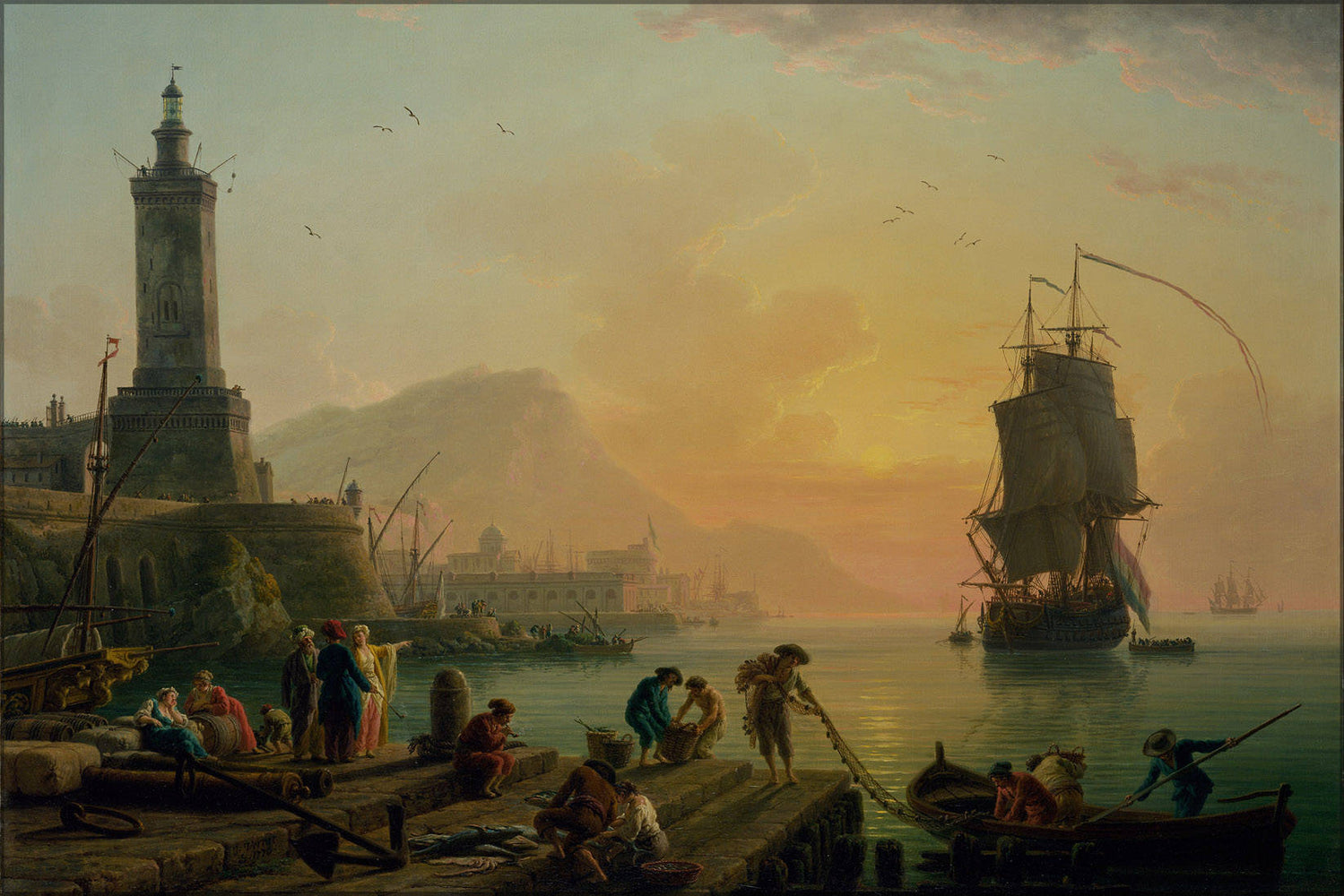 Poster, Many Sizes Available; Claude-Joseph Vernet - A Calm At A Mediterranean Port