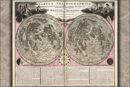 Poster, Many Sizes Available; Lunar Map Of The Moon 1708 In Latin