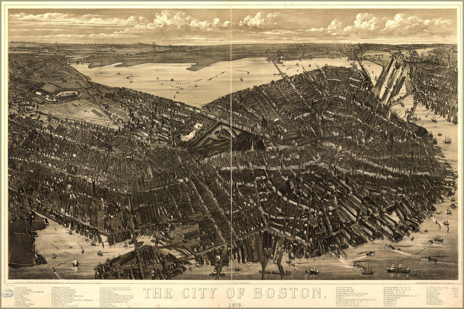 Poster, Many Sizes Available; Map Of City Of Boston 1879