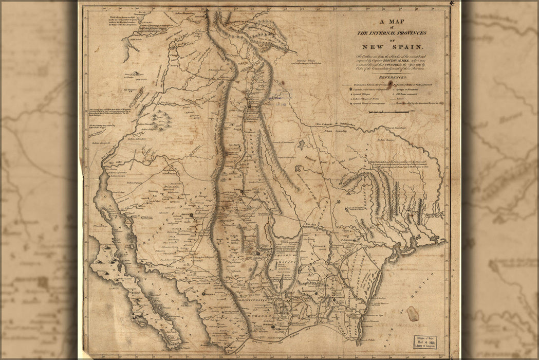 Poster, Many Sizes Available; Map Of New Spain 1810 Texas Arizona New Mexico