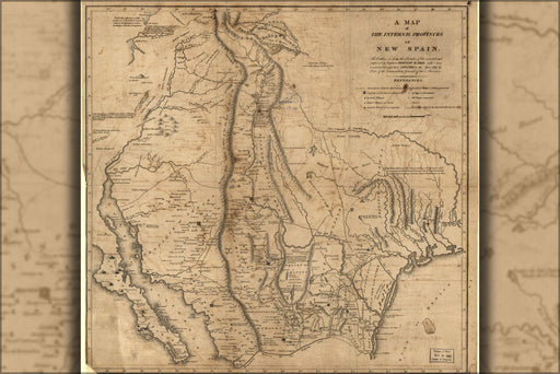 Poster, Many Sizes Available; Map Of New Spain 1810 Texas Arizona New Mexico