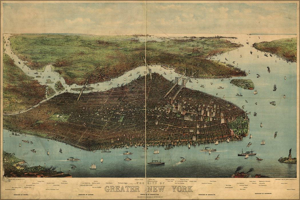 Poster, Many Sizes Available; Map Of City Of Greater New York 1905