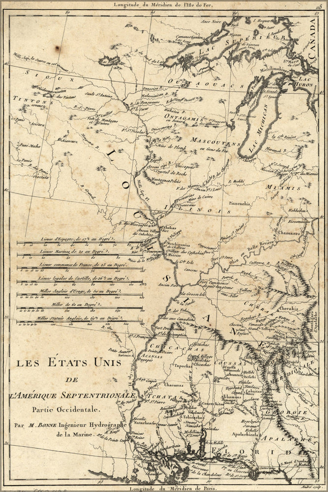 Poster, Many Sizes Available; Map Of Western United States 1788 In French