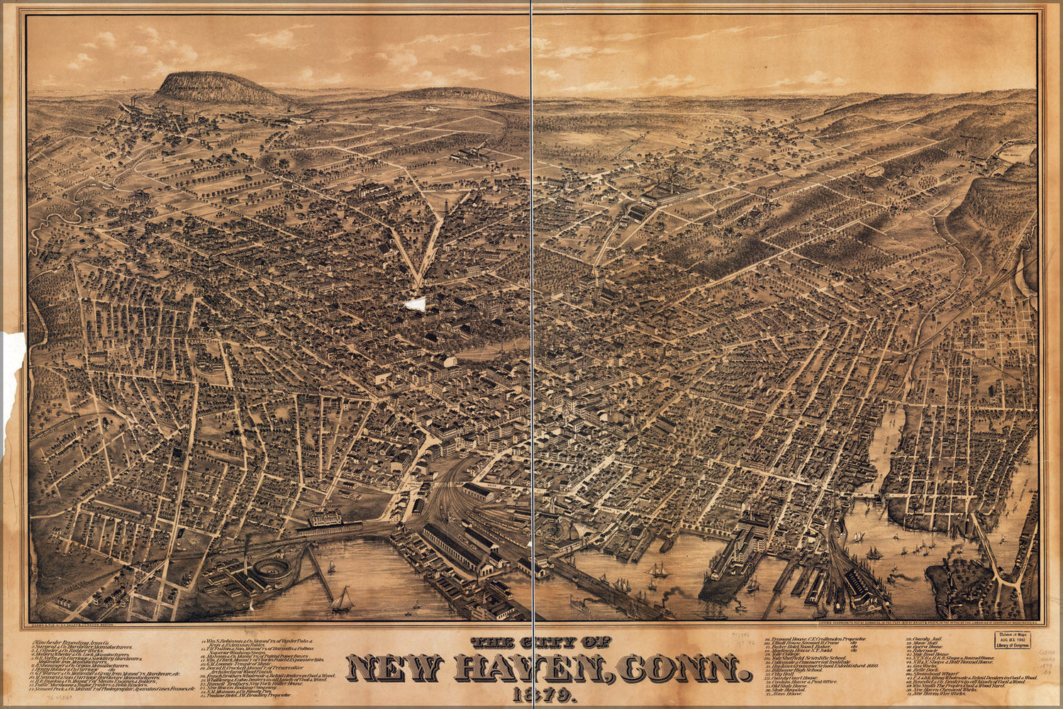 Poster, Many Sizes Available; Map Of City Of New Haven, Connecticut 1879