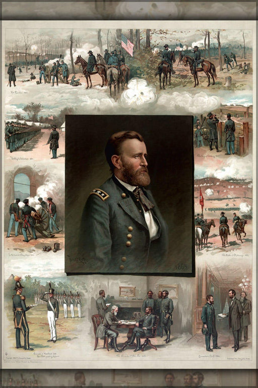 Poster, Many Sizes Available; General Ulysses S. Grant From West Point To Appomattox, An 1885