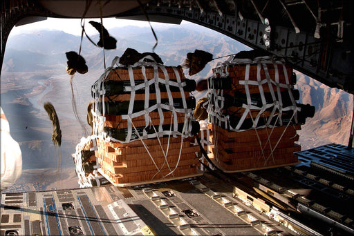 Poster, Many Sizes Available; Supply Pallets Airdropped From C-17 Globemaster Iii Afghanistan