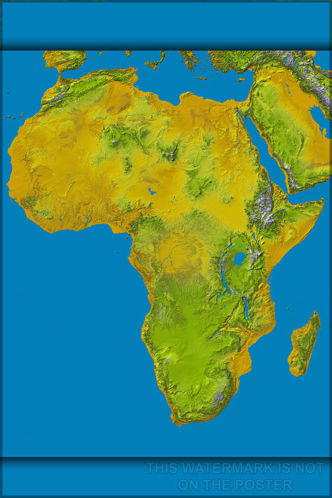 Poster, Many Sizes Available; Physical Map Of Africa